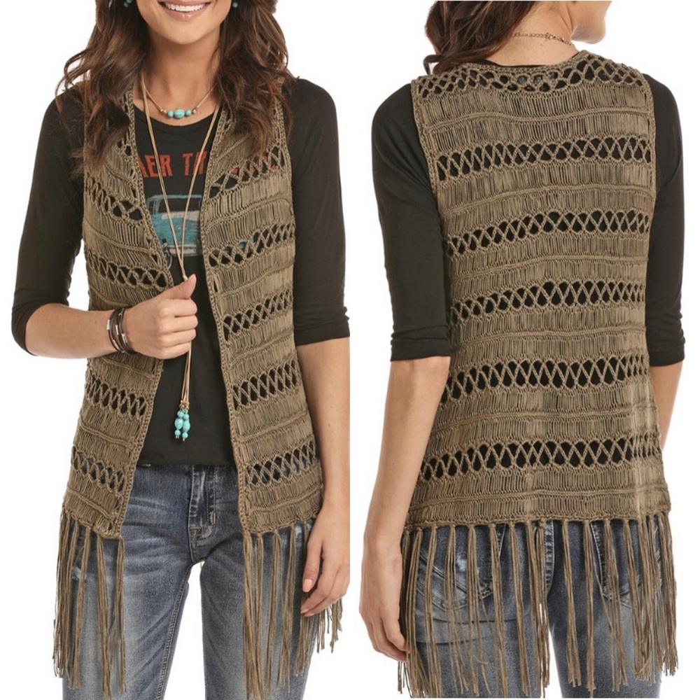 Rock & Roll Cowgirl | Crochet Fringe Knit Vest
